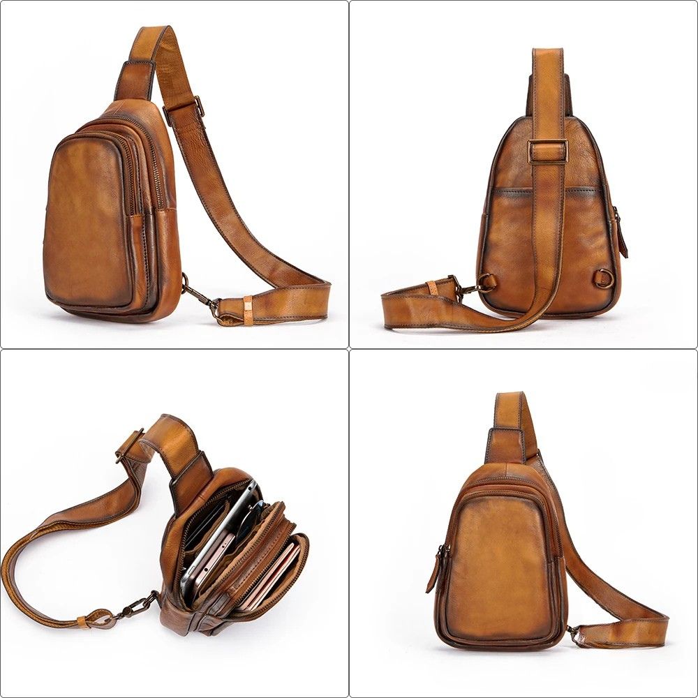 Callum | Mens' Vintage Leather Small Crossbody Bag