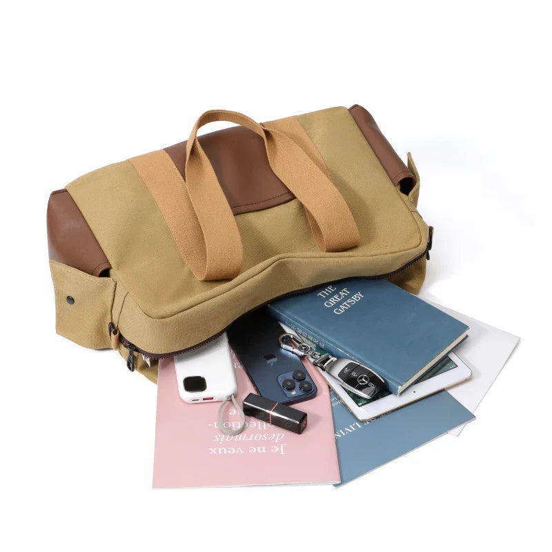 Noah | Men's Vintage Canvas Large Travel Crossbody Messenger Tote Bag