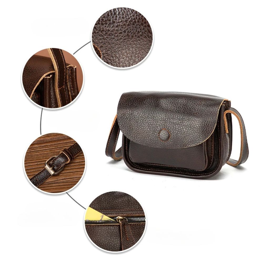 Alicia | Women's Vintage Genuine Leather Small Crossbody Bag