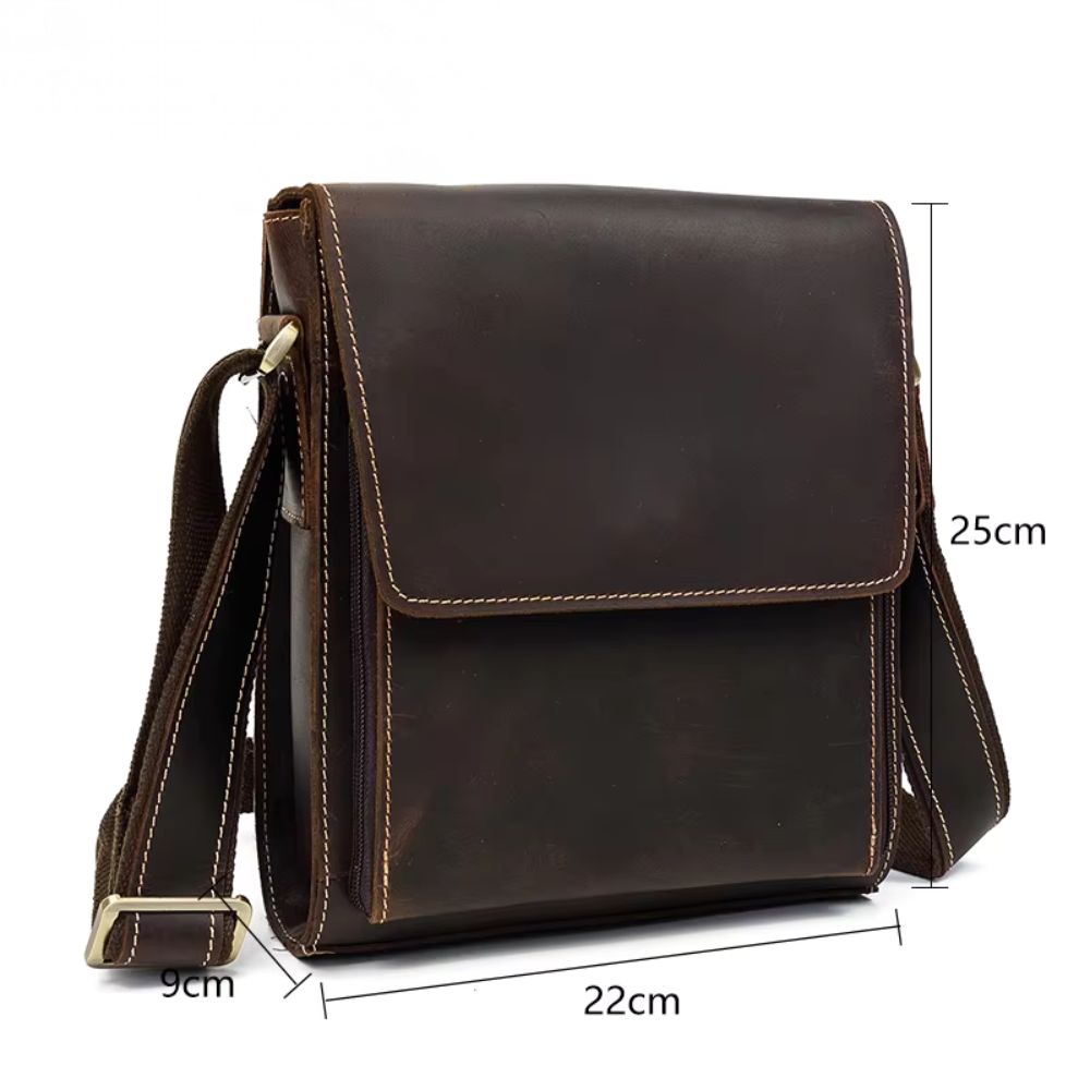 Henry | Men's Vintage Leather Small Satchel Crossbody Bag