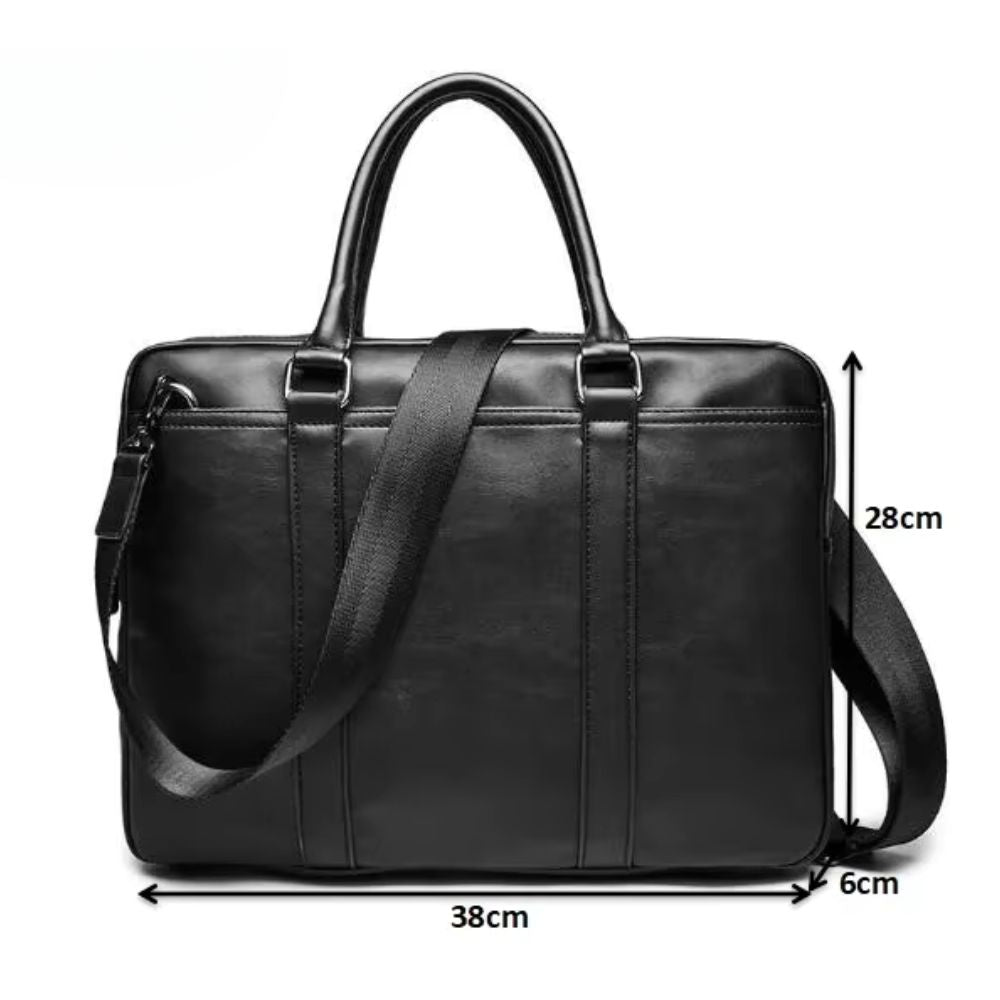 Leighton | Men's Classic Leather Laptop Briefcase Crossbody Messenger Handbag
