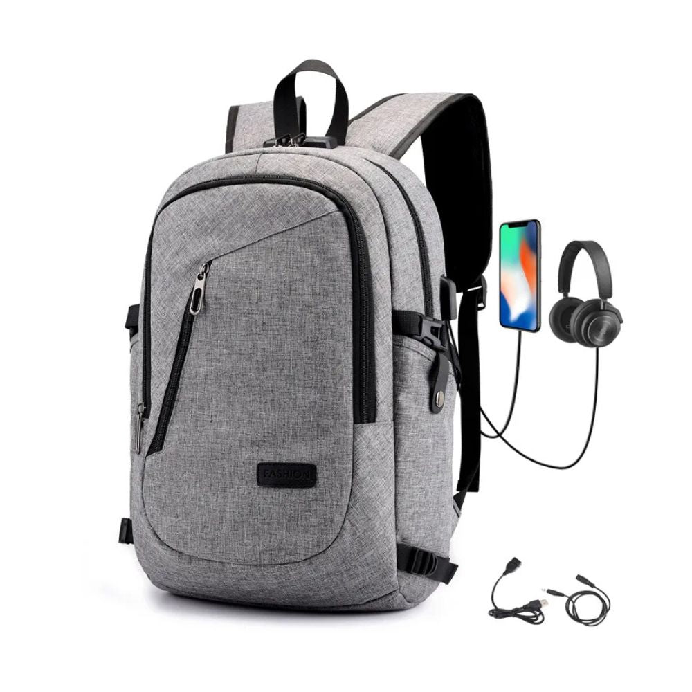 James | Men's Anti-Theft Laptop Travel Backpack with USB Charging Port
