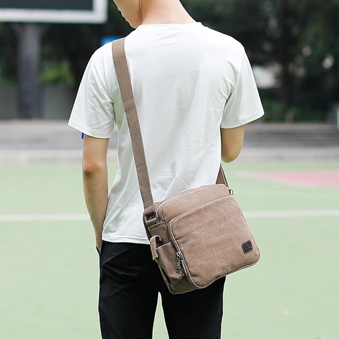 Men's Versatile Travel Canvas Crossbody Messenger Bag