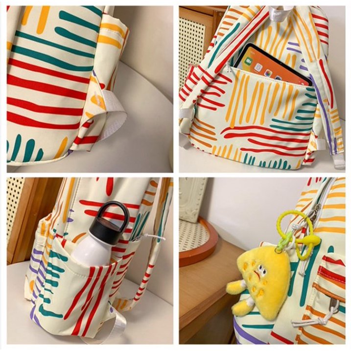 Liam | Men's Colour Stripes Cute Nylon Large Laptop Backpack