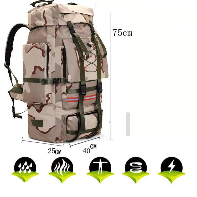 Max | 130L Waterproof Men's Travel Hiking Large Rucksack Backpack