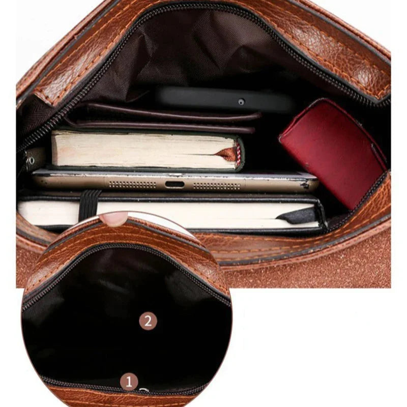 Jack | Men's Simple Large Capacity Leather Crossbody Messenger Sling Bag