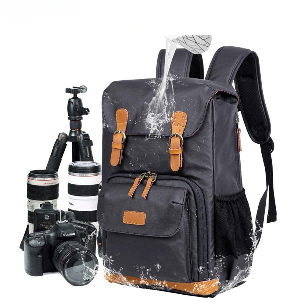Charlie | Canvas Camera Travel Backpack with Laptop Compartment
