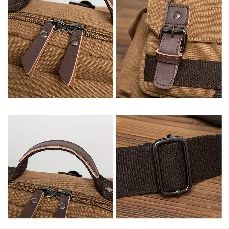 Leo | Men's Vintage Canvas Multi-Functional Large Travel Backpack