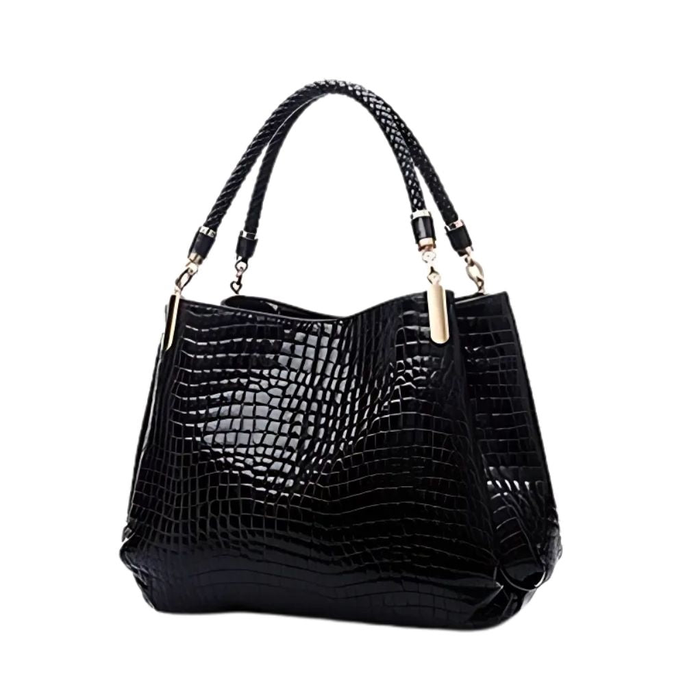 Margaret | Women's Croc-Embossed Leather Shoulder Bag