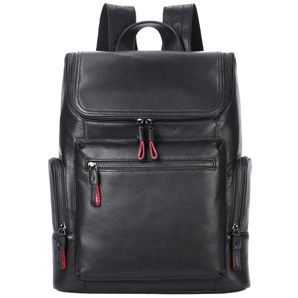 Men's Genuine Leather Laptop Travel Backpack