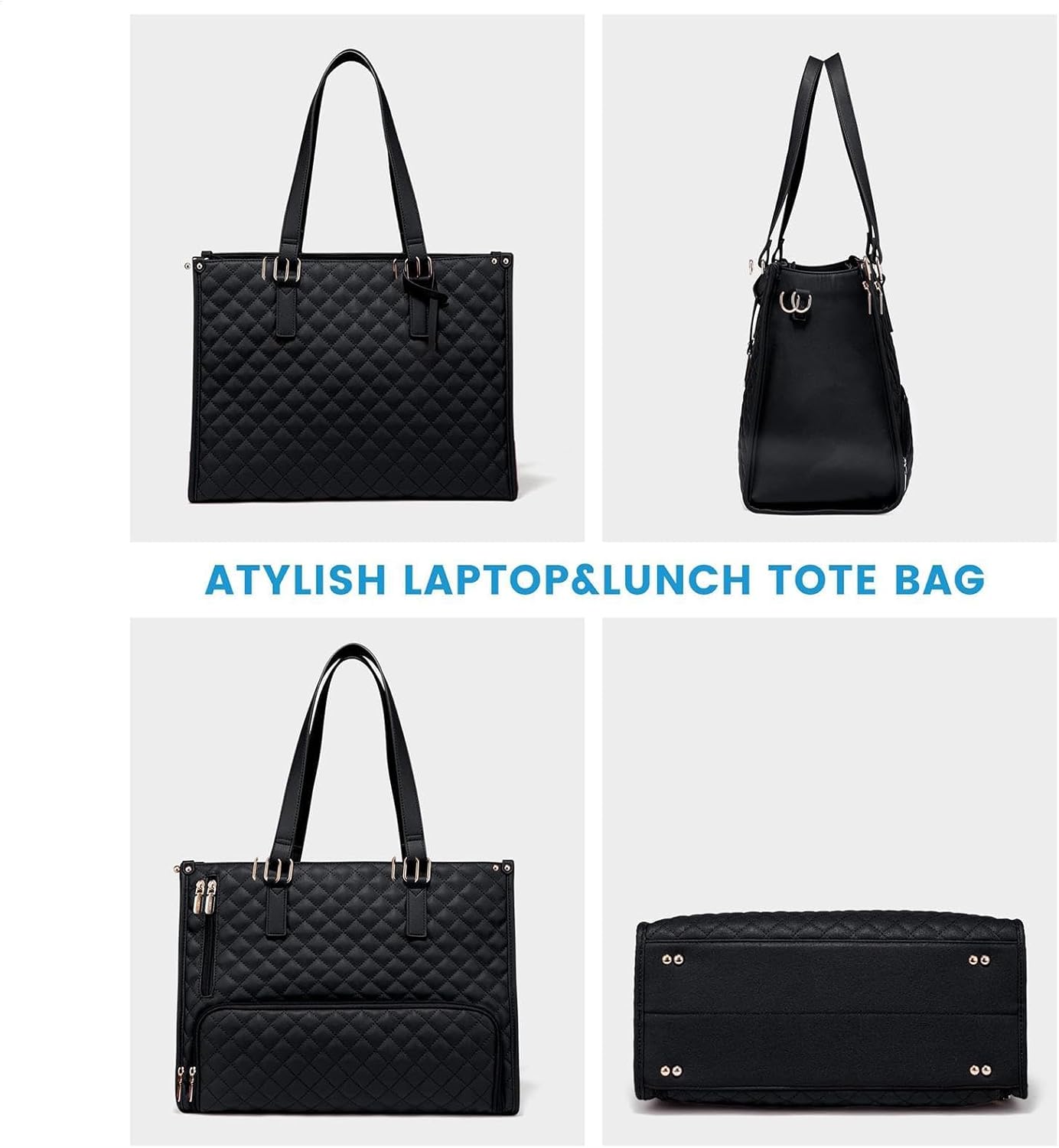 Dual-Compartment Lunch and Laptop Tote for Work Travel and On-the-Go