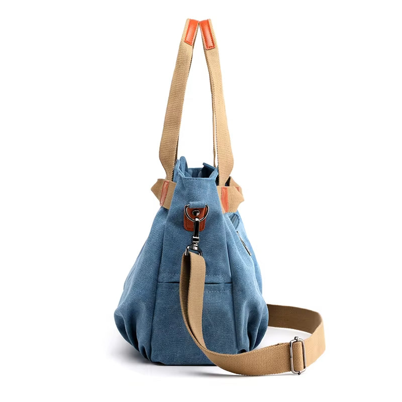 Sam | Women's Retro Canvas Large Capacity Tote Crossbody Messenger Handbag