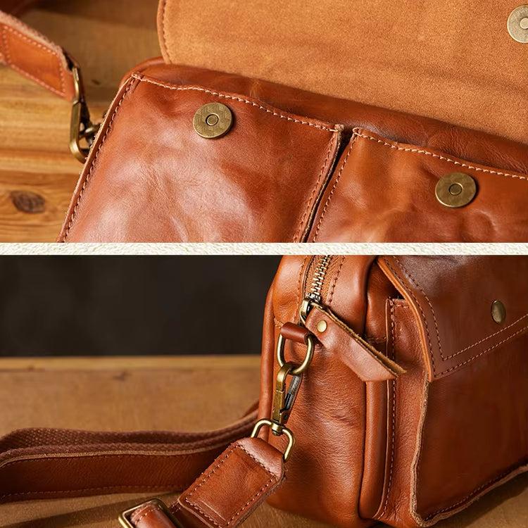 Oliver | Men's Cowhide Leather Crossbody Messenger Travel Bag