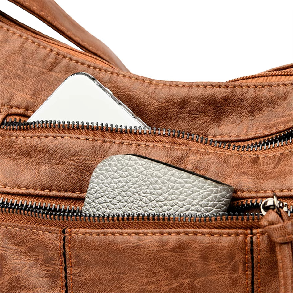 Ezra | Women's Vintage PU Leather Crossbody Messenger Travel Bag