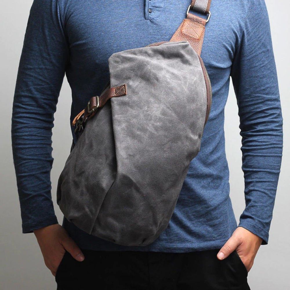 Genesis | Men's Vintage Waxed Canvas Men's Crossbody Bag