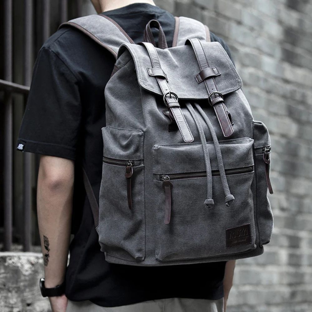 Piper | Men's Canvas Travel Drawstring Laptop Backpack