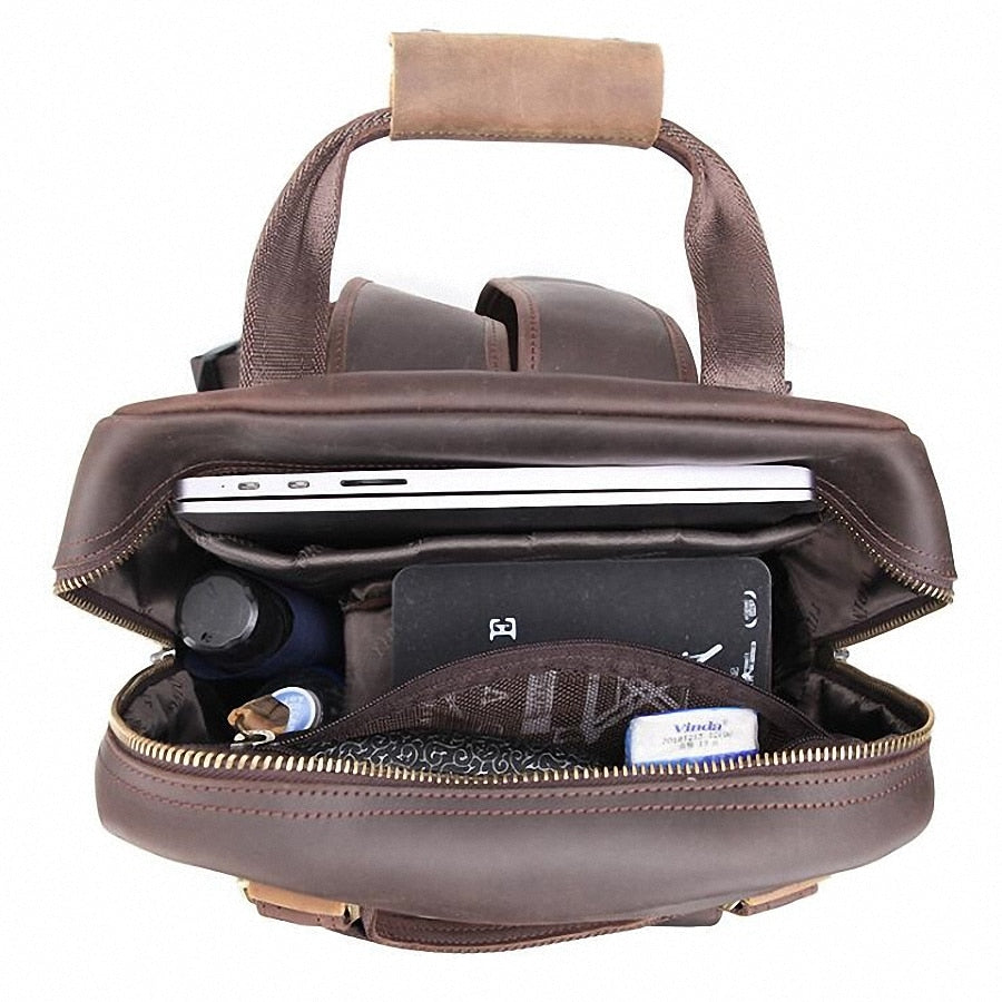 Marco | Men's Large Leather Camera Backpack with Tripod Holder