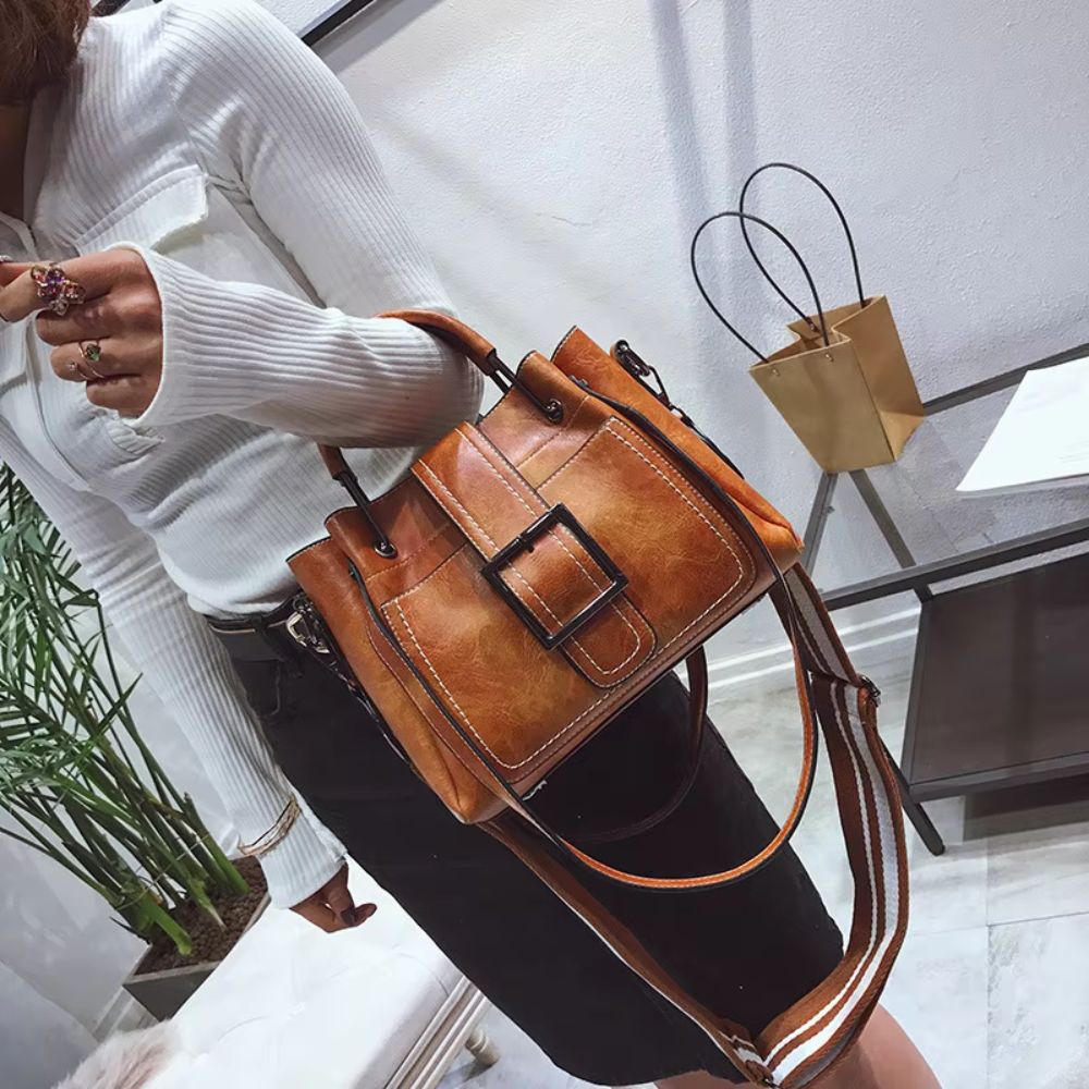 Amira | Women's Korean Vintage-Style Leather Crossbody Handbag