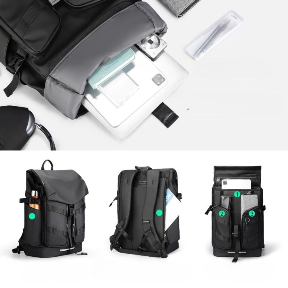 Haisley | Large Expandable Waterproof  Men's Travel Laptop Backpack