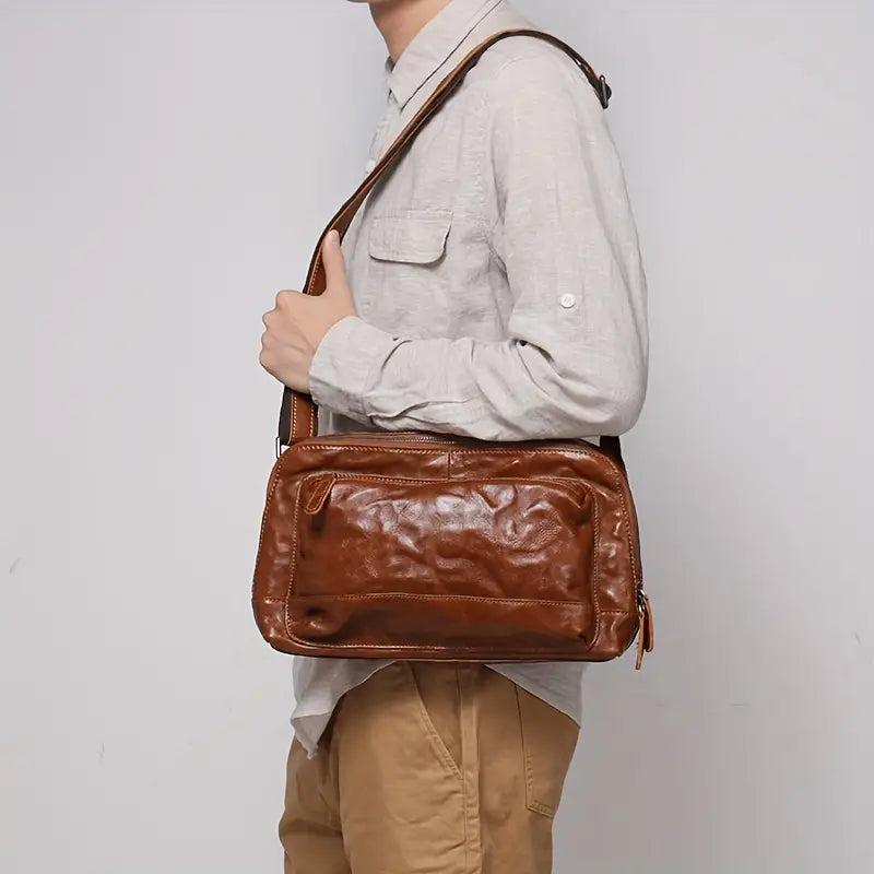 Jacob | Men's Genuine Leather Crossbody Satchel Messenger Travel Bag