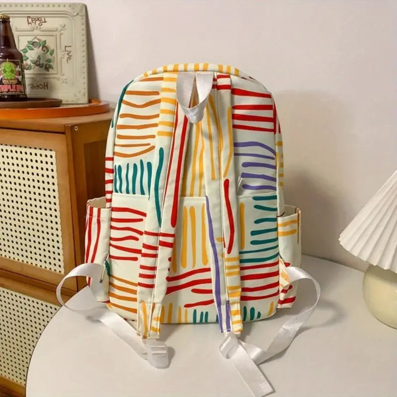 Liam | Men's Colour Stripes Cute Nylon Large Laptop Backpack