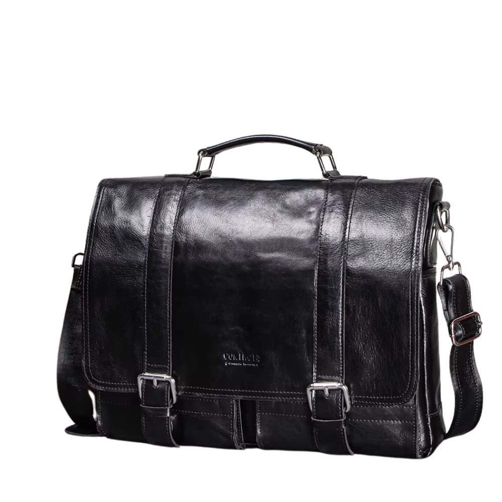Noah | Men's Vintage Leather Laptop Briefcase Crossbody Messenger Bag