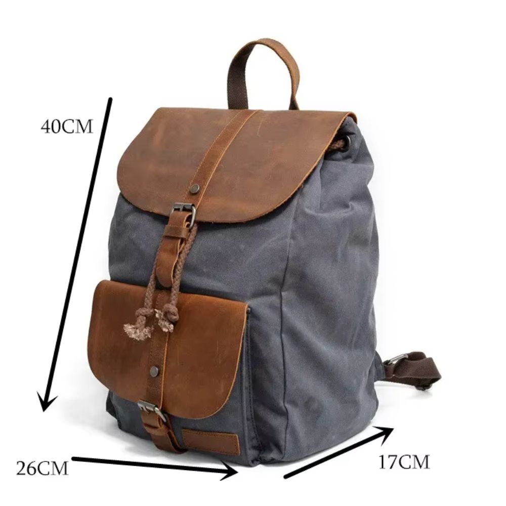 Liam | Waxed Canvas Laptop Travel Backpack