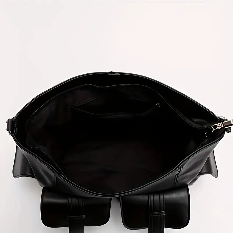 Victoria | Women's Large Capacity Punk Motorcycle Leather Crossbody Messenger Bag