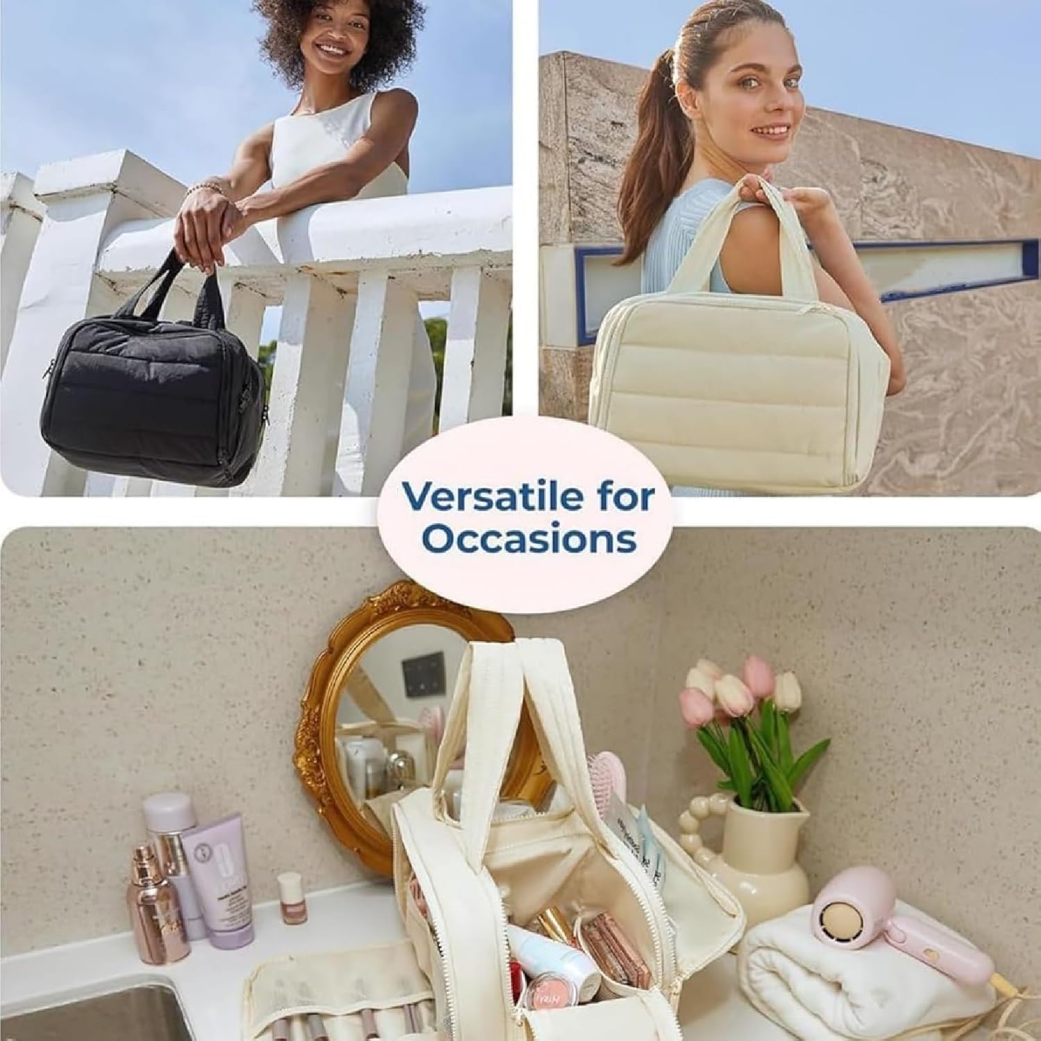 Travel Cosmetic Bag Large Waterproof Makeup and Toiletry Organizer