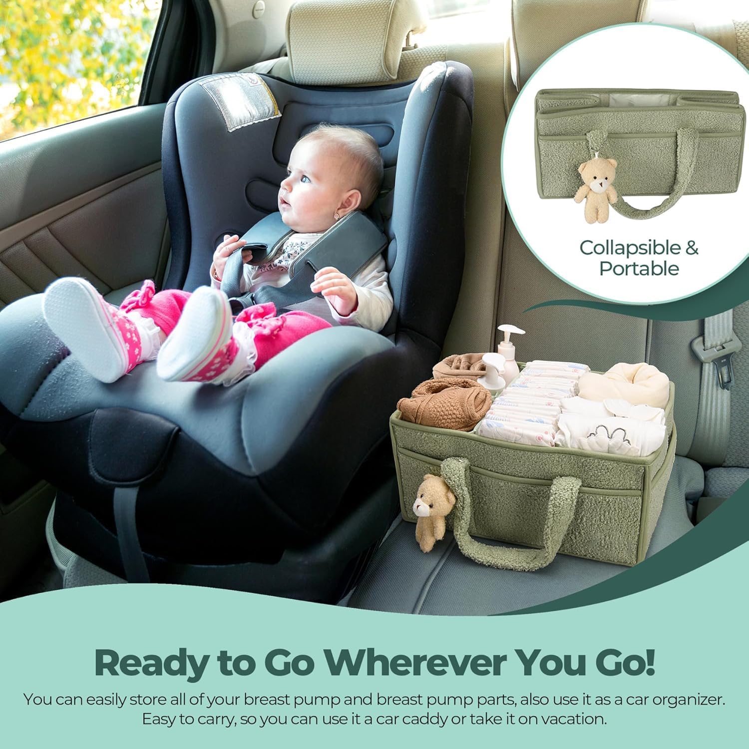 Nappy Caddy Organizer for Diapers, Wipes and Nursery Essentials