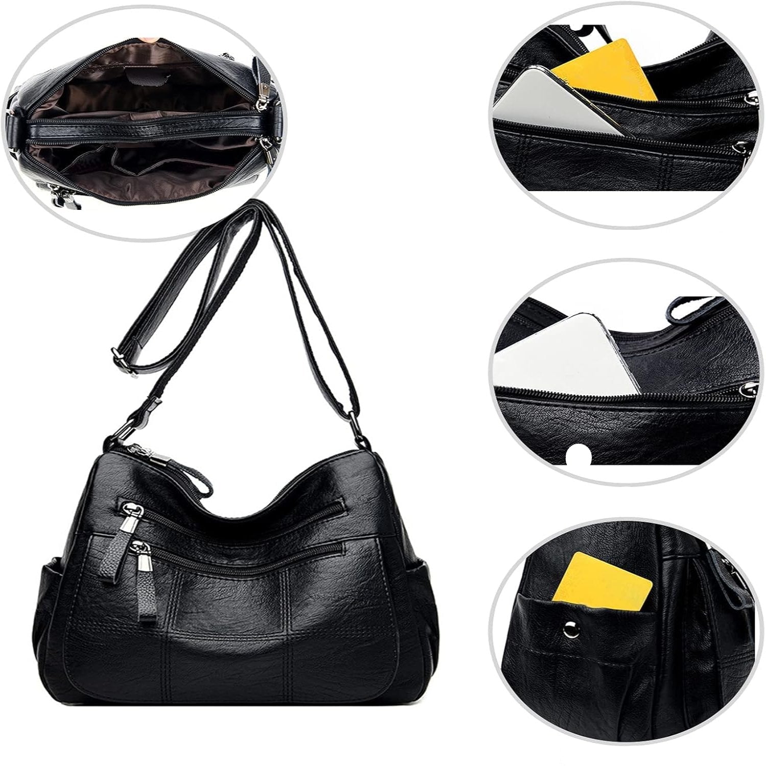 Women's Multi-Pocket Vintage Crossbody Bag