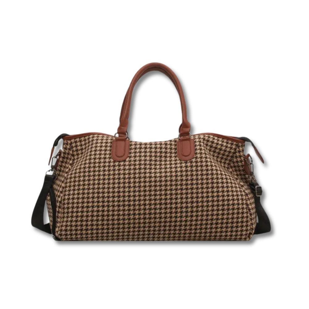 Ellen | Waterproof Leather Plaid Garment Duffle Bag