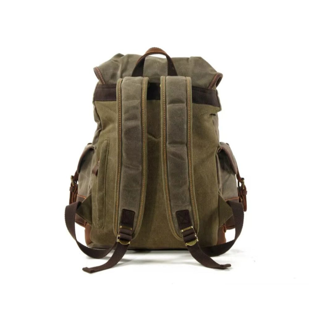 Oliver | Vintage Waxed Canvas Travel Backpack – Waterproof & Durable