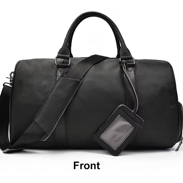 James | Genuine Leather Travel Garment Duffle Bag with Shoe Compartment