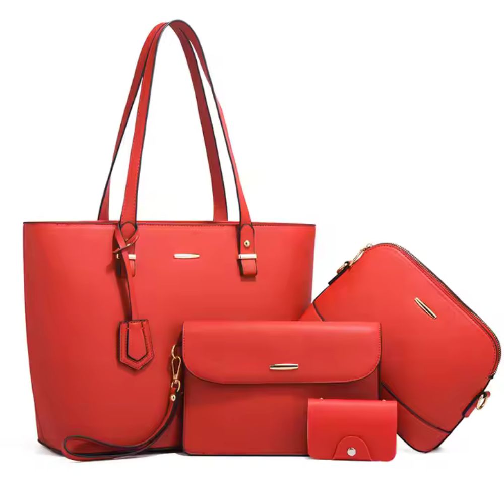Aria | 4-Piece Women's Classic PU Leather Crossbody Handbag Set