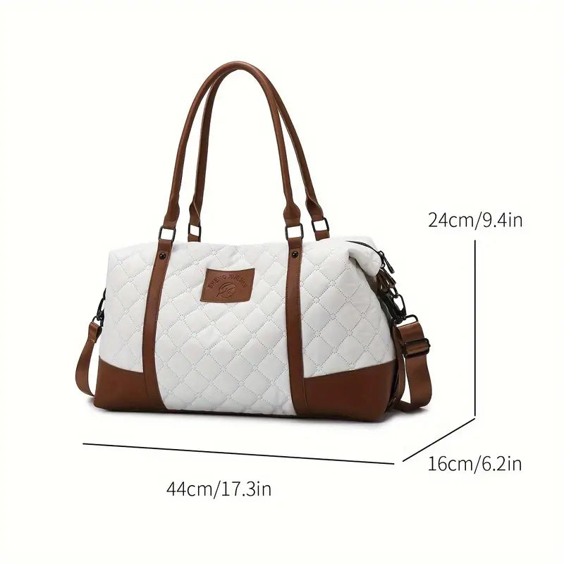 Sofia | Diamond-Pattern Large Capacity Sports Travel Garment Duffle Bag