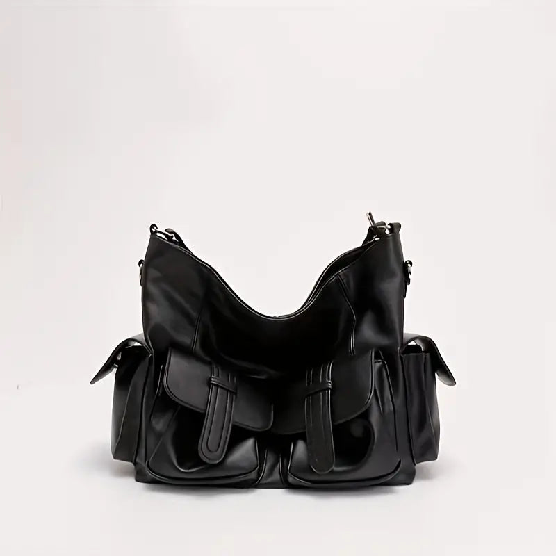 Victoria | Women's Large Capacity Punk Motorcycle Leather Crossbody Messenger Bag