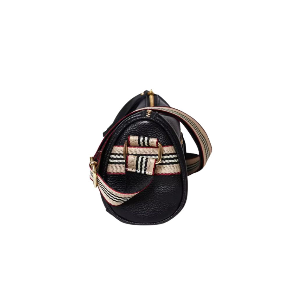 Aria | Women's Genuine Leather Small Crossbody Bag with Striped Strap