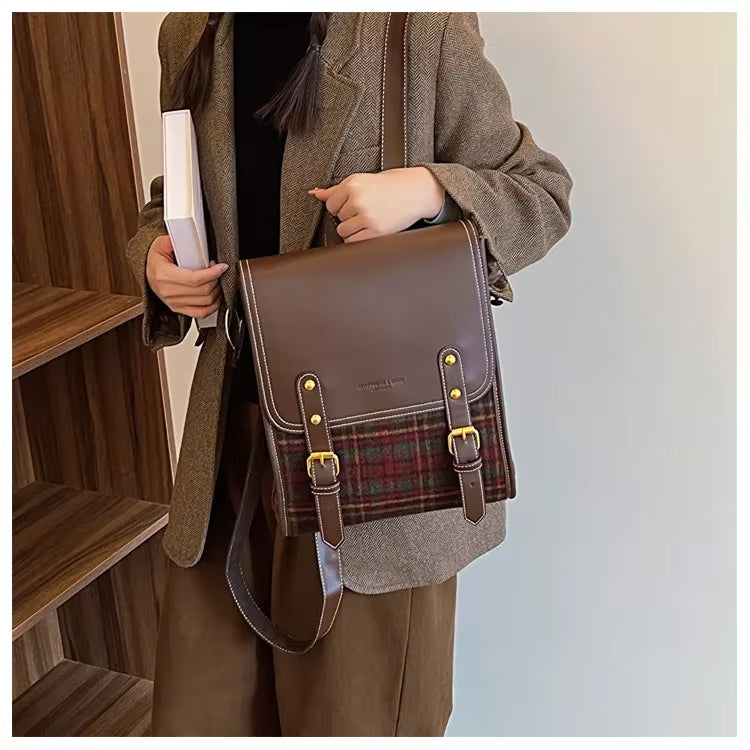 Mila | Women's Retro Plaid Cute Small Backpack