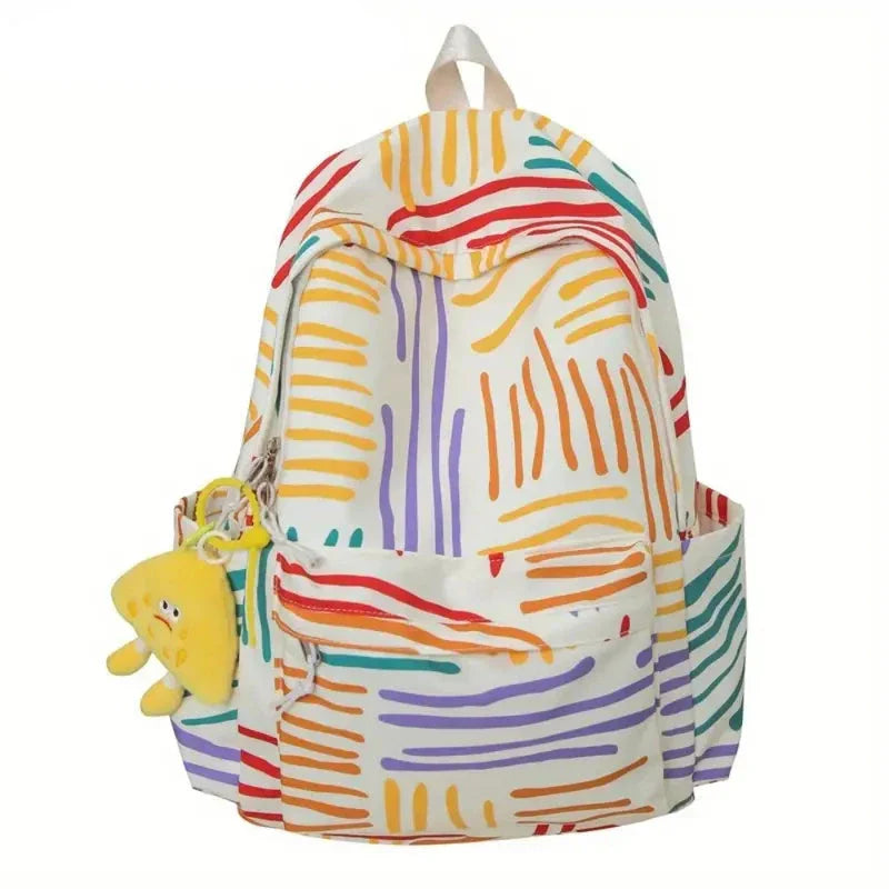 Liam | Men's Colour Stripes Cute Nylon Large Laptop Backpack