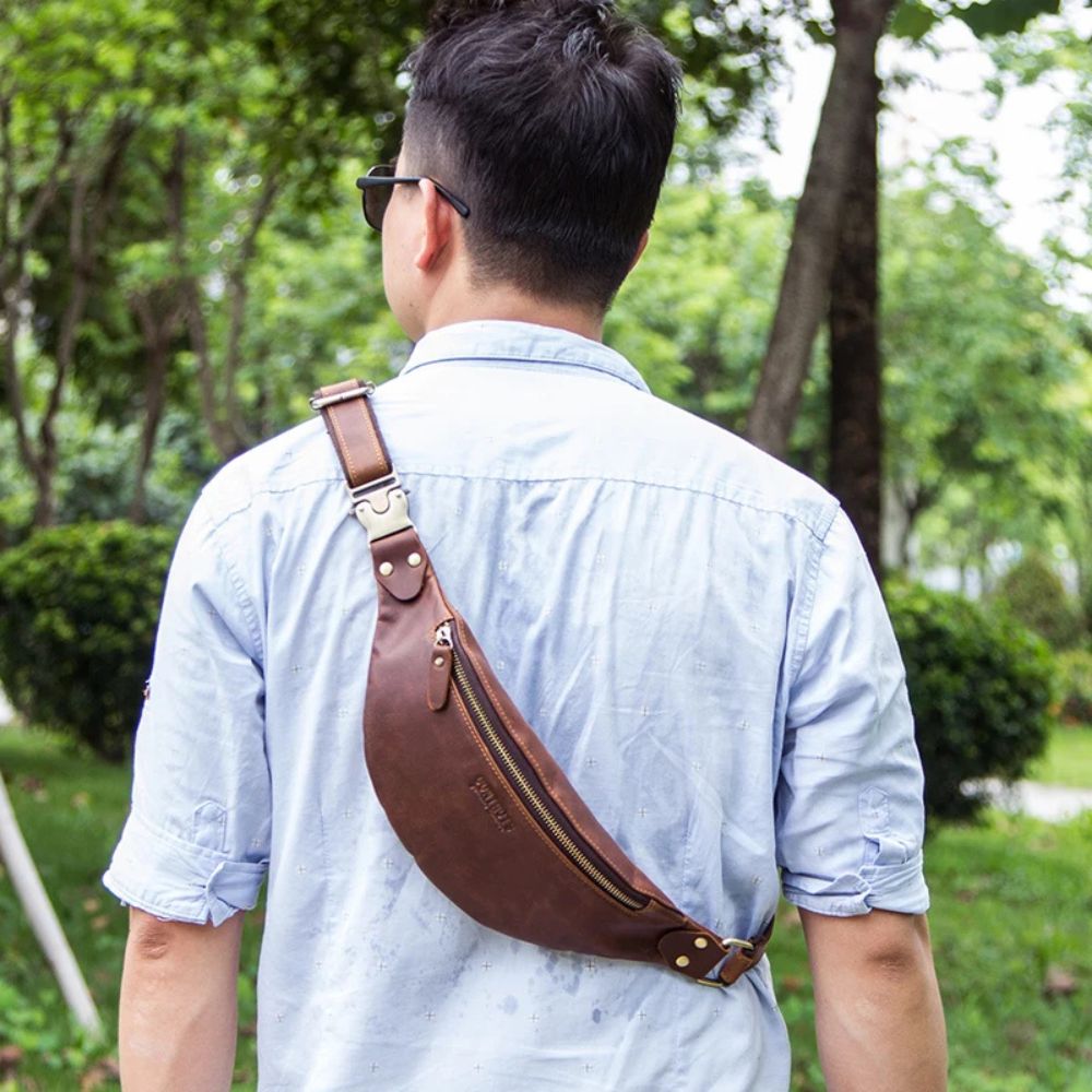 Mason | Men's Crazy Horse Leather Fanny Pack Crossbody Bum Bag