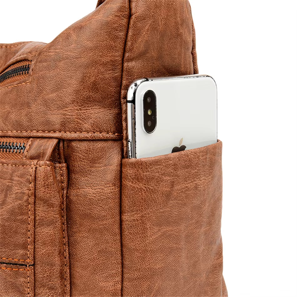 Ezra | Women's Vintage PU Leather Crossbody Messenger Travel Bag