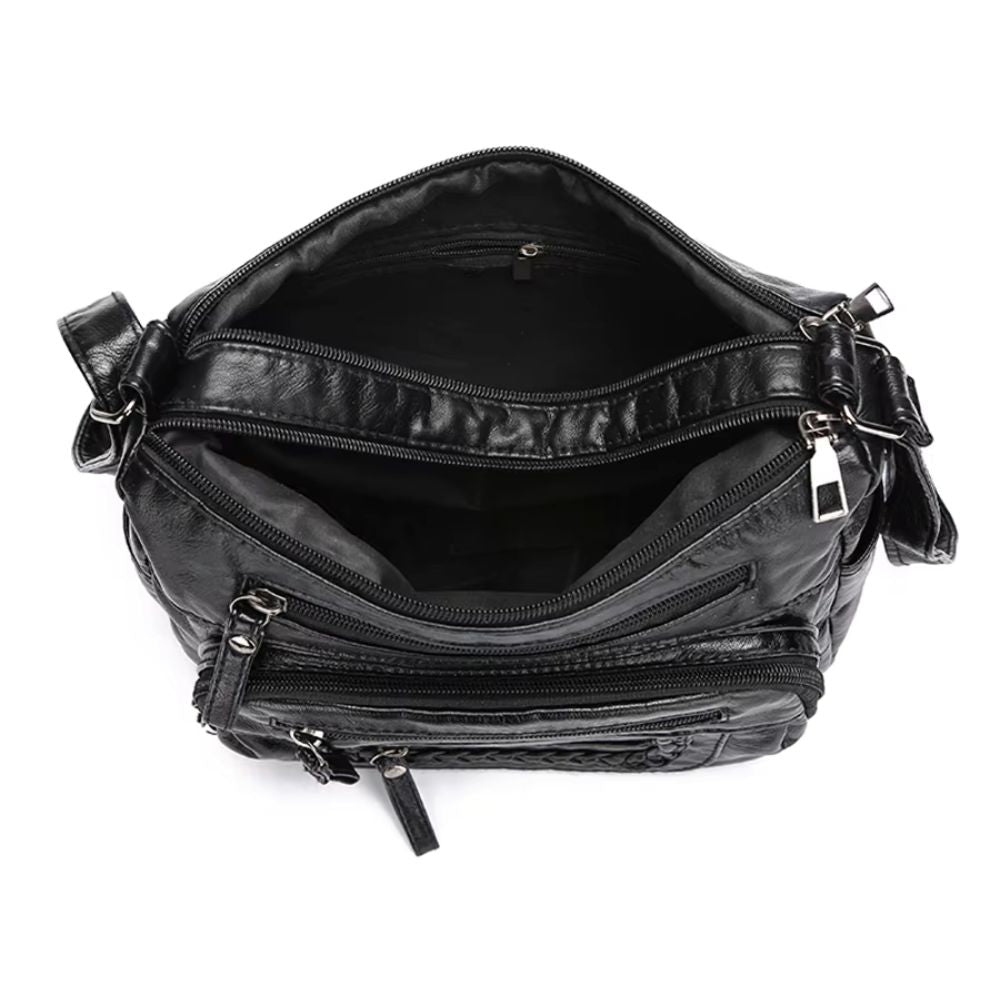 Anastasia | Women's Multi-Pocket Leather Crossbody Messenger Bag
