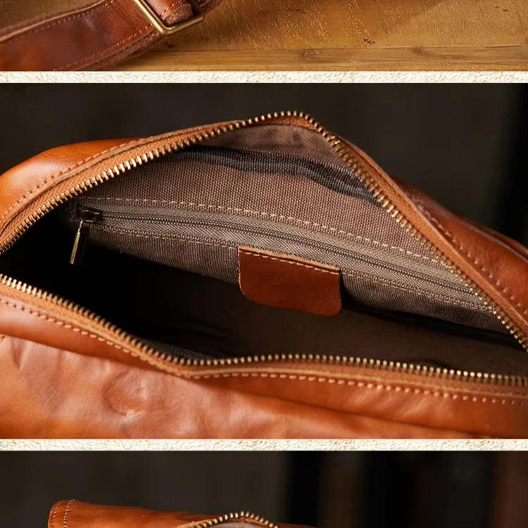 Oliver | Men's Cowhide Leather Crossbody Messenger Travel Bag