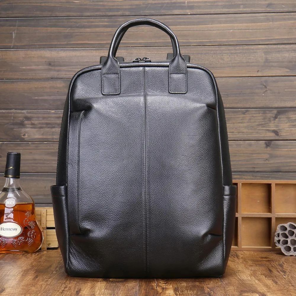 Men's Genuine Leather Large Travel Backpack