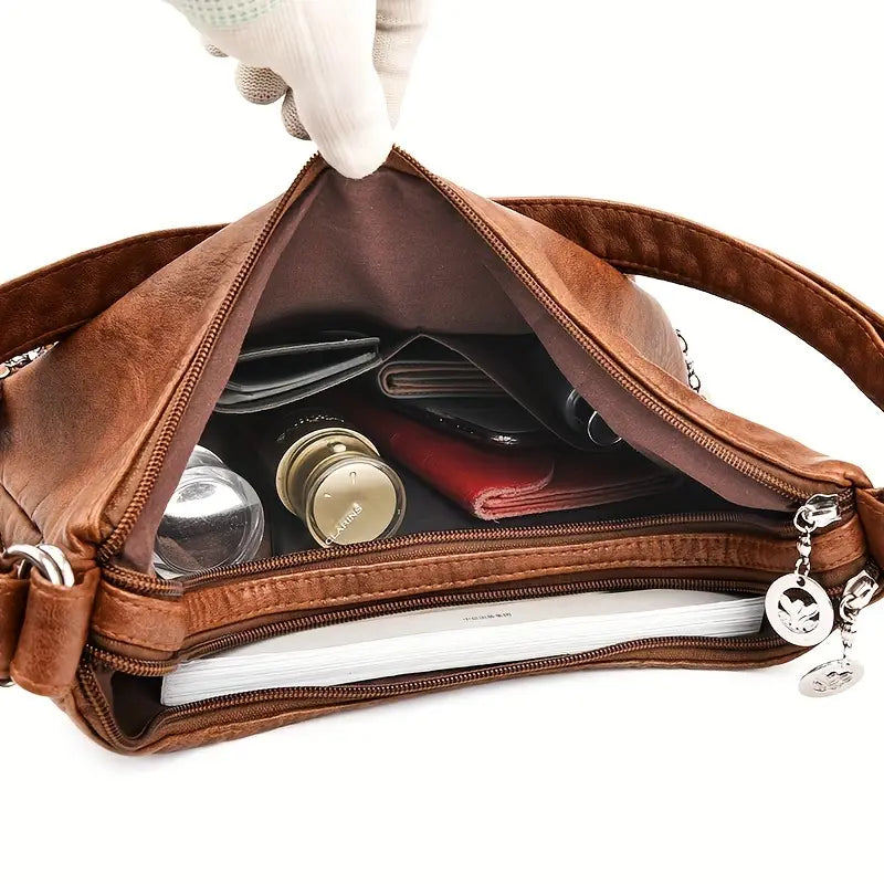 Jessica | Women's Vintage Leather Crossbody Hobo Handbag