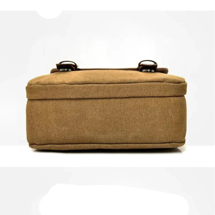Nicolo | Small Multi-Pocket Canvas Crossbody Messenger Bag