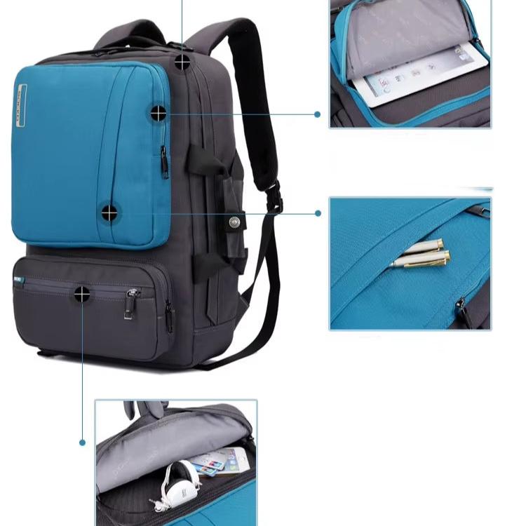 Shockproof Convertible Large Travel Hiking Laptop Backpack