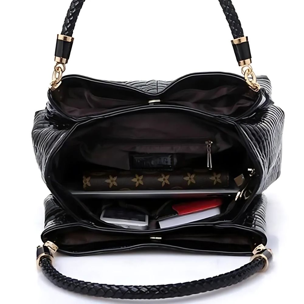 Margaret | Women's Croc-Embossed Leather Shoulder Bag