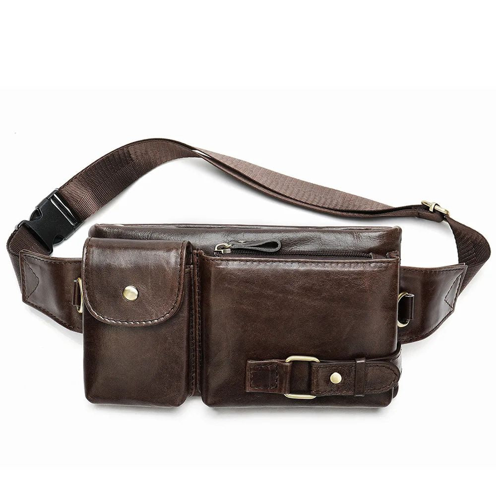 Ryleigh | Men's Leather Travel Fanny Pack Crossbody Bum Bag